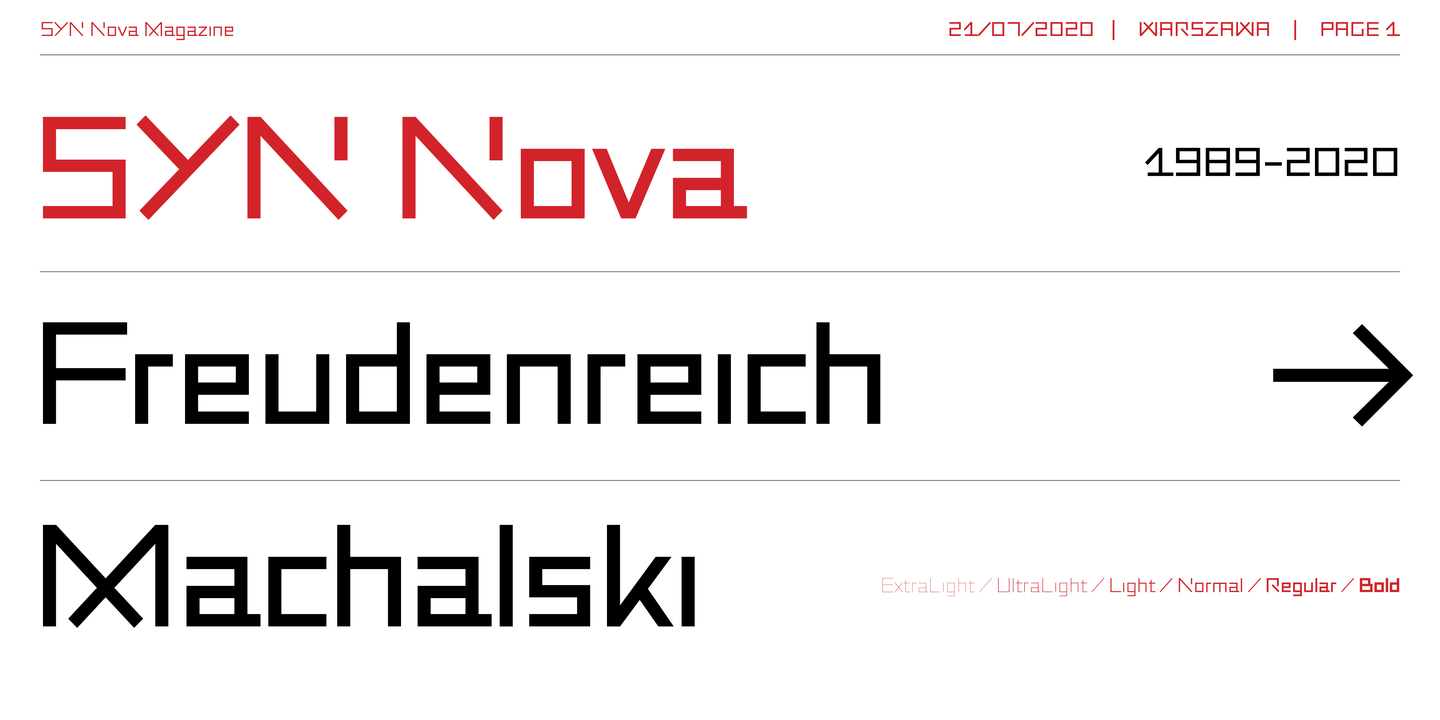 Example font SYN Nova #1